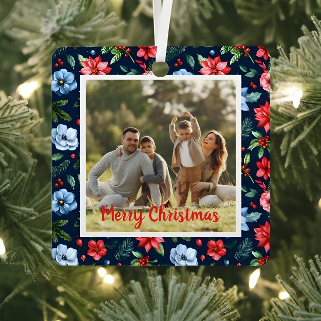 Adorno Metálico Classic Christmas Floral Frame Photo  (Subido por el creador)