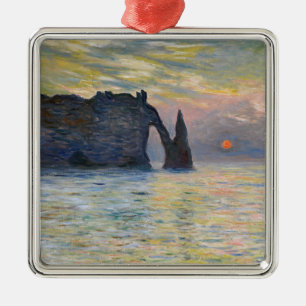 Adorno Metálico Claude Monet - El Acantilado, Etretat, Puesta de s