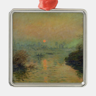 Adorno Metálico Claude Monet el   Sun que fija sobre el Sena
