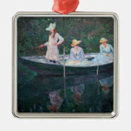 Adorno Metálico Claude Monet - En el barco Norvegienne en Giverny