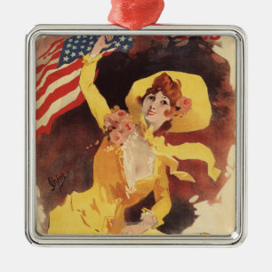 Adorno Metálico Cleveland monta en bicicleta al chica americano en