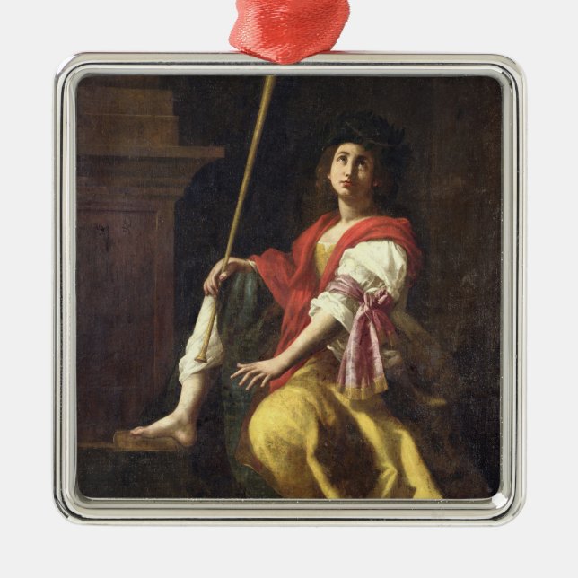 Adorno Metálico Clio, musa de la historia, 1624 (Frente)