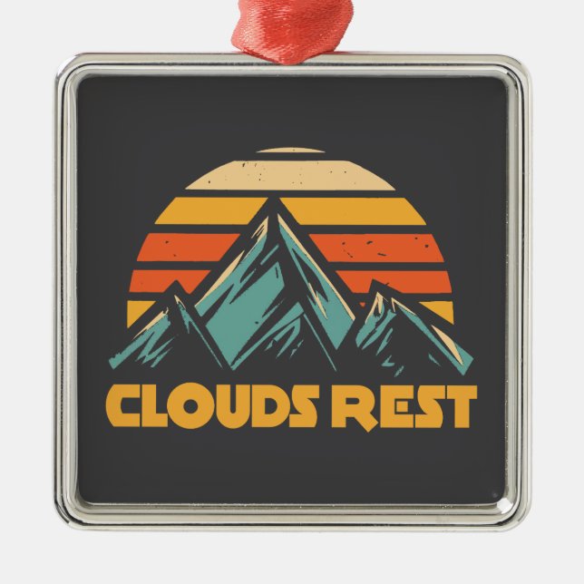 Adorno Metálico Clouds Rest Mountain Yosemite Retro Turquoise (Frente)