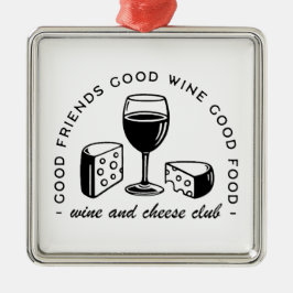 Adorno Metálico Club de amantes del vino y del queso