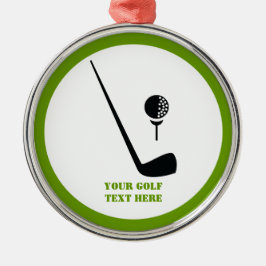 Adorno Metálico Club de golf y personalizado negro y verde