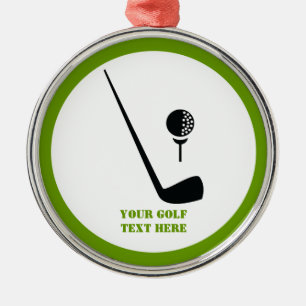 Adorno Metálico Club de golf y personalizado negro y verde