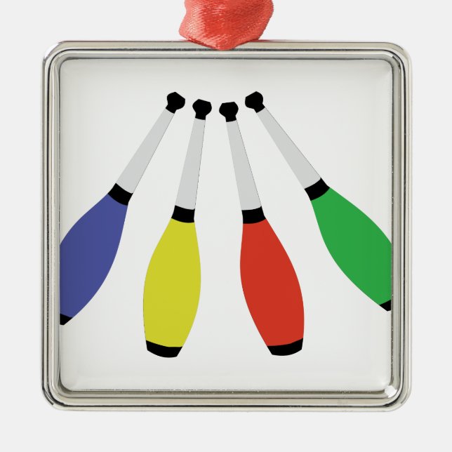 Adorno Metálico Clubs que hacen juegos malabares (Frente)