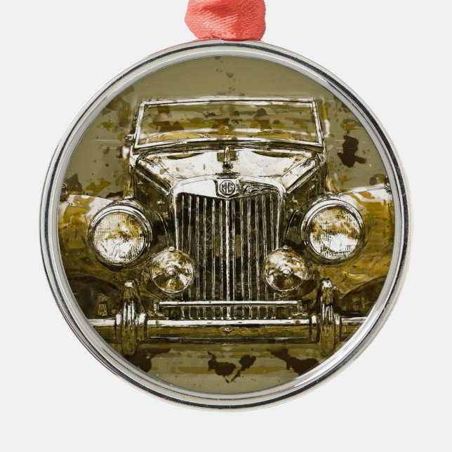 Adorno Metálico Coche de deportes de MG del vintage (Frente)
