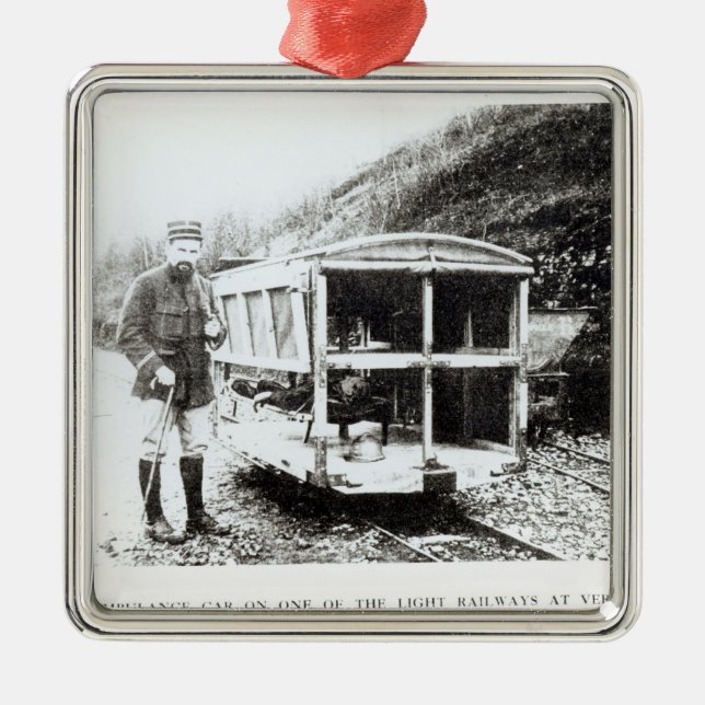 Adorno Metálico Coche de la ambulancia en uno de los ferrocarriles (Frente)