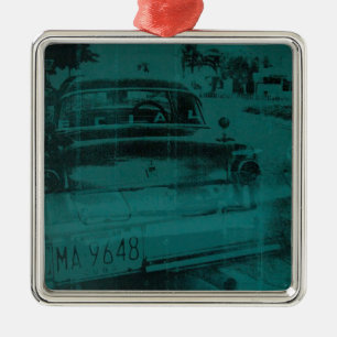 Adorno Metálico Coche verde abstracto