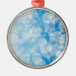 Adorno Metálico Cochitos de Navidad sobre un fondo azul