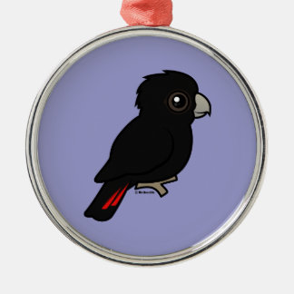 Adorno Metálico Cockatoo negro Rojo-atado