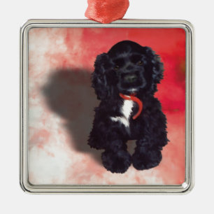 Adorno Metálico Cocker negro español pipa - Abby
