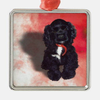 Adorno Metálico Cocker negro español pipa - Abby