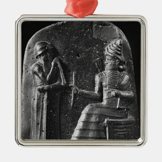 Adorno Metálico Código de Hammurabi, top del stele (Frente)