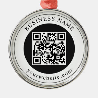 Adorno Metálico Código QR con nombre de empresa editable