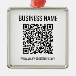 Adorno Metálico Código QR de personalizable y nombre comercial
