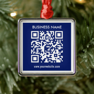 Adorno Metálico Código QR editable (generado al instante)   Azul M