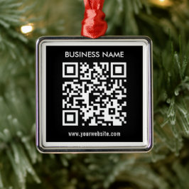 Adorno Metálico Código QR editable (generado al instante) | Negro