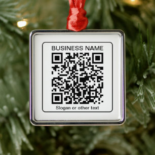 Adorno Metálico Código QR escaneable editable + nombre de su empre