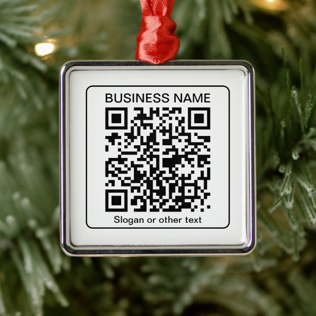 Adorno Metálico Código QR escaneable editable + su nombre comercia (Árbol)