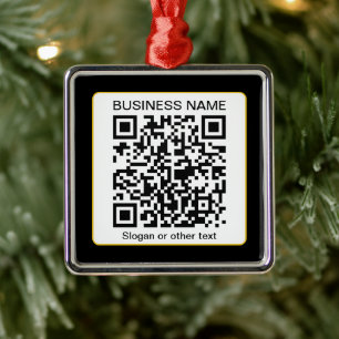 Adorno Metálico Código QR escaneable editable + su nombre comercia