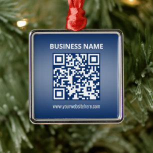 Adorno Metálico Código QR Gradiente azul (o de cualquier color)