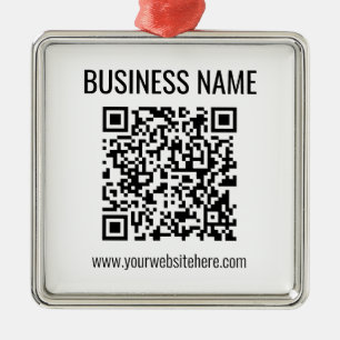 Adorno Metálico Código QR personalizable y nombre de la empresa