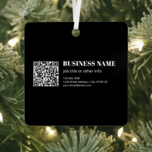 Adorno Metálico Código QR personalizado y texto retro-moderno edit