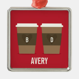 Adorno Metálico Coffee Cup Love
