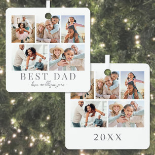 Adorno Metálico Colage de fotos de papá Navidad