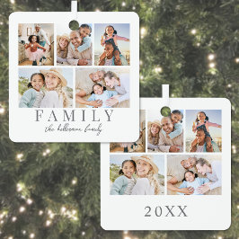 Adorno Metálico Colage de Fotos Familiares Navidad