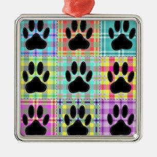 Adorno Metálico Colcha de estampado de pata de perro