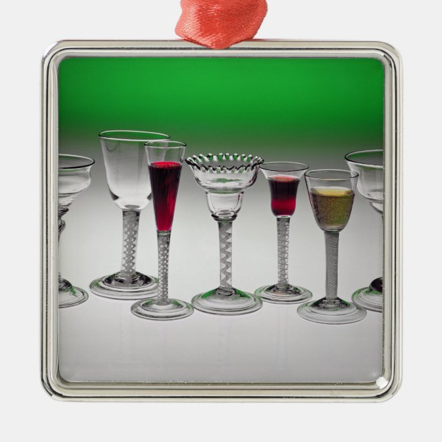 Adorno Metálico Colección de copas de vino con los troncos de la (Frente)