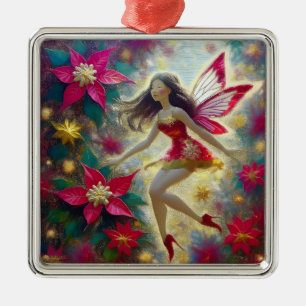 Adorno Metálico Colección de Hadas de Navidad - Cabello Castaño Os