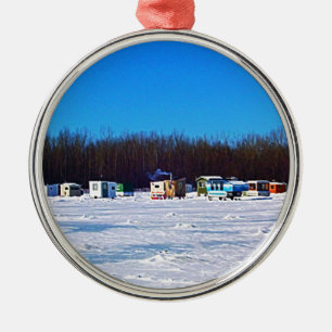 Adorno Metálico Colección de la pesca del hielo