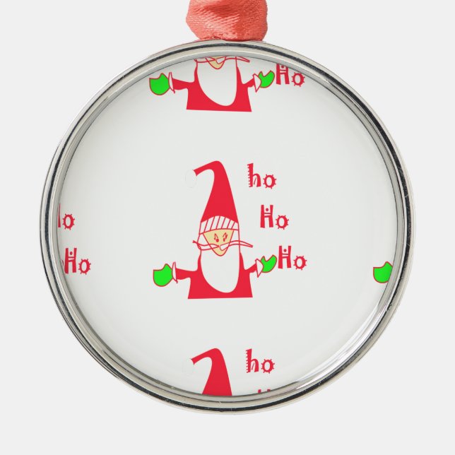 Adorno Metálico Colección de Personalizados divertidos Mouse Santa (Frente)