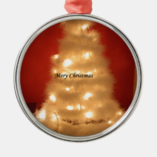 Adorno Metálico Colección decorada de árbol de Navidad blanco
