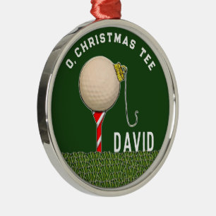 Adorno Metálico Coleccionable de Golf Navidad