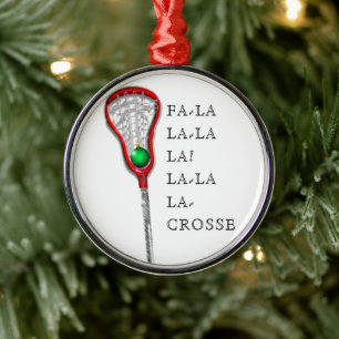 Adorno Metálico Coleccionable de Navidad de Lacrosse Femenino