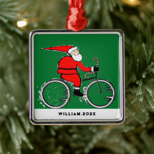 Adorno Metálico Coleccionable de Navidad en bicicleta