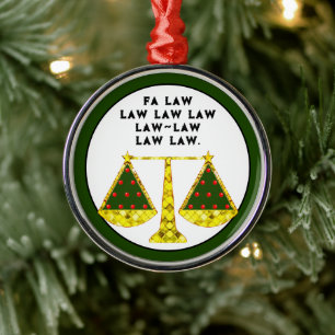 Adorno Metálico Coleccionable de Navidad para Abogados