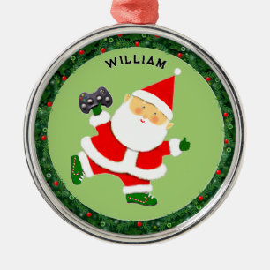 Adorno Metálico Coleccionable de Navidad para Jugador de Videojueg