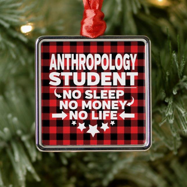 Adorno Metálico Colegio de Antropología Estudiante Red Plaid Xmas (Árbol)