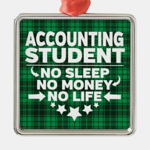 Adorno Metálico Colegio de Contabilidad Estudiantes Green Plaid Xm