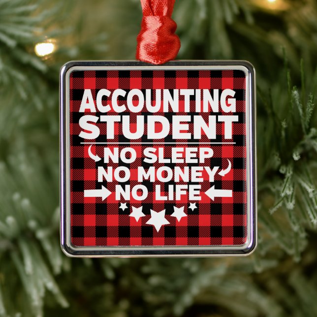 Adorno Metálico Colegio de Contabilidad Estudiantes Red Plaid Xmas (Árbol)