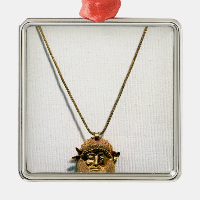 Adorno Metálico Colgante con la cabeza de dios Achelous del río (Frente)