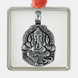 ADORNO METÁLICO COLGANTE DE PLATA DE GANESH