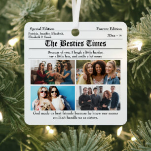 Adorno Metálico Collage de fotos del periódico personalizado Best 