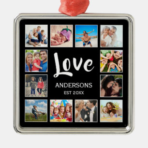 Adorno Metálico Collage de fotos personalizado familiar personaliz
